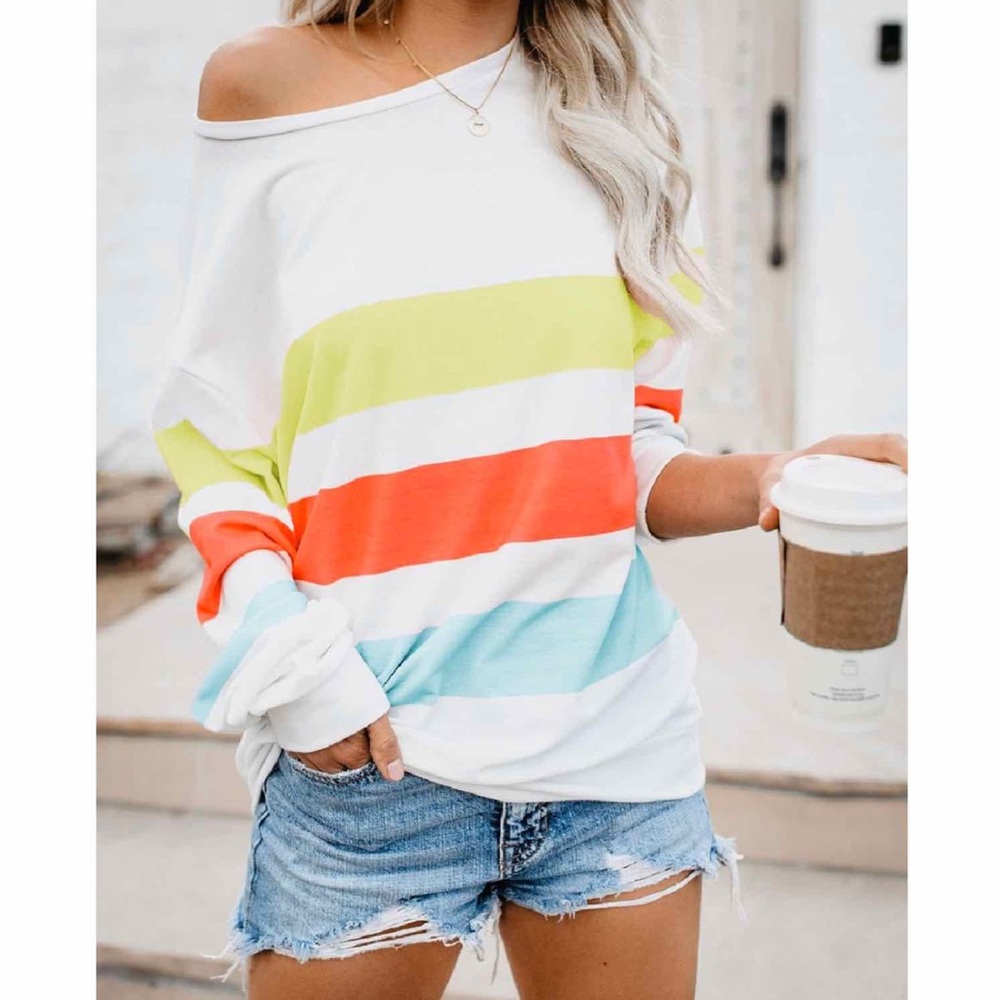 ✨Color Block Striped Jersey Tee✨